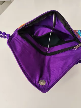 Bolso Cartera Multicolor Bordado