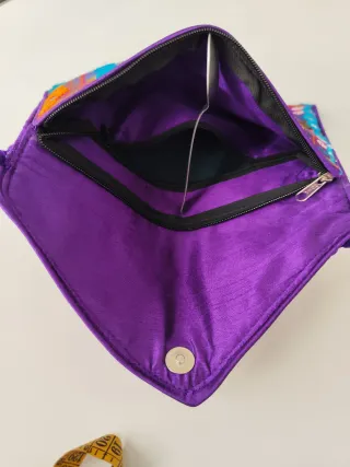 Bolso Cartera Multicolor Bordado