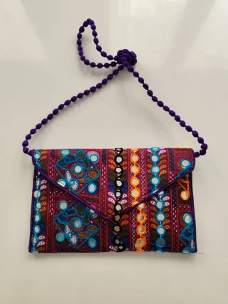 Bolso Cartera Multicolor Bordado