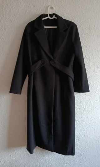 Abrigo largo negro mujer