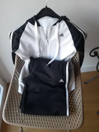 Conjunto Chándal Adidas Blanco y Negro