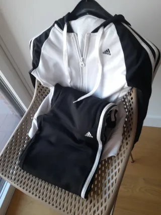 Conjunto Chándal Adidas Blanco y Negro