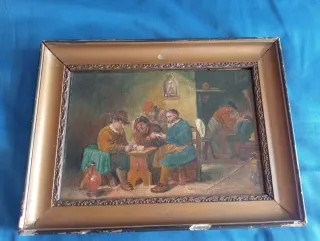 Cuadro antiguo escena interior