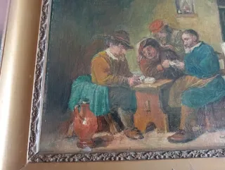 Cuadro antiguo escena interior