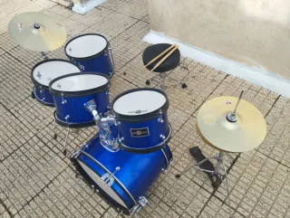Batería Gear4music Azul Metalizado Infantil
