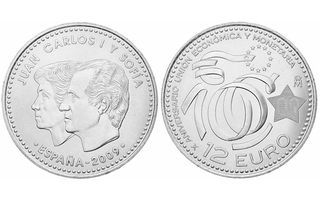 Moneda 12€ 2009 Plata Aniversario Unión Económica