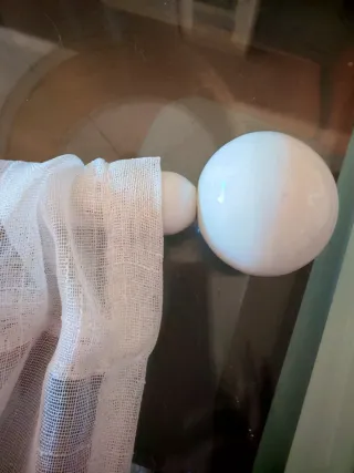 Barra extensible forja con cortinas lino