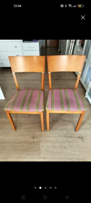 2 Sillas Comedor Cocina Madera Tapizadas