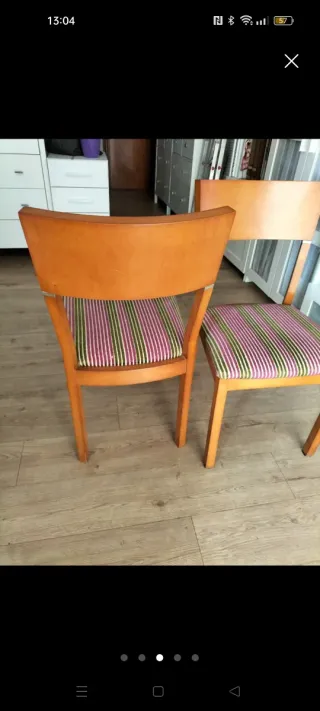 2 Sillas Comedor Cocina Madera Tapizadas