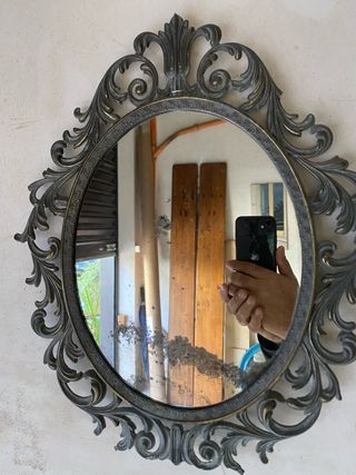 Specchio vintage ottone decorato