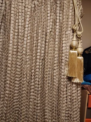 Cortinas Árabes Doradas con Ganchos y Barras