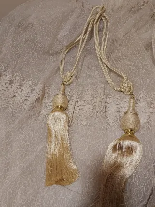 Cortinas Árabes Doradas con Ganchos y Barras