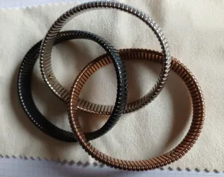 Pulsera triple tricolor eslabones