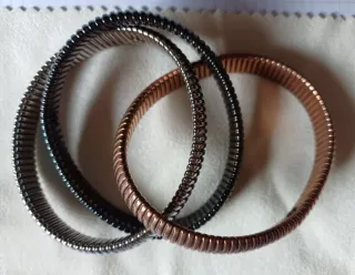 Pulsera triple tricolor eslabones