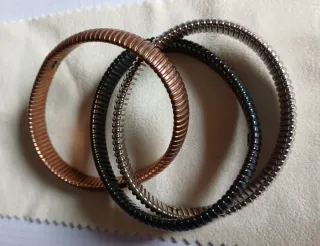 Pulsera triple tricolor eslabones