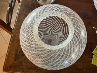 Plafoniera in vetro Murano trasparente