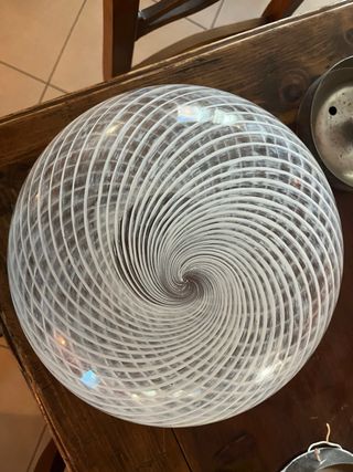 Plafoniera in vetro Murano trasparente