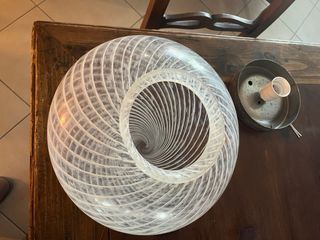 Plafoniera in vetro Murano trasparente