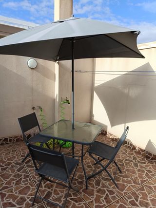 Mesa y 4 Sillas Terraza Cristal