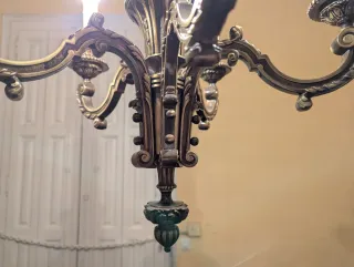 Lámpara bronce finales S.XIX estilo Luis XVI