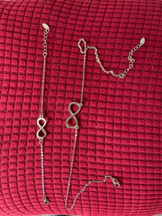 Conjunto Collar y Pulsera Plateado
