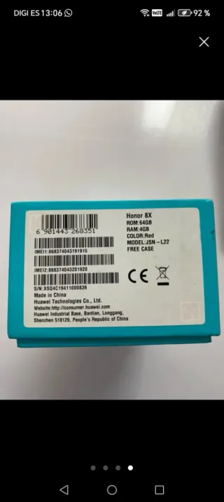 Honor 8X Móvil Azul