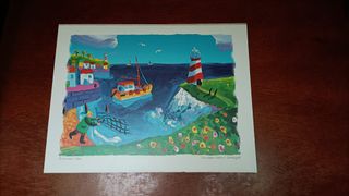 Set láminas-impresión sobre cartón mar