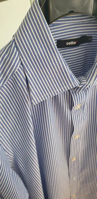Camicia Uomo Celio righe blu e bianche