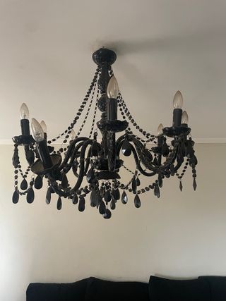Lámpara araña cristal negro