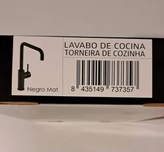 Grifo cocina monomando Atlantis - negro mate