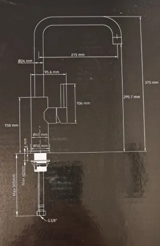 Grifo cocina monomando Atlantis - negro mate