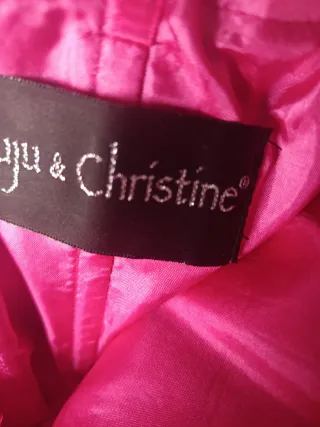 Vestido fiesta Bronda encaje negro y fucsia 40 .42