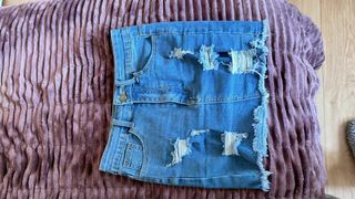 Falda Shein blanca rota efecto tubo