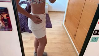 Falda Shein blanca rota efecto tubo