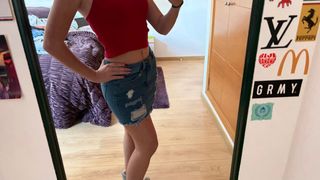 Falda Shein blanca rota efecto tubo