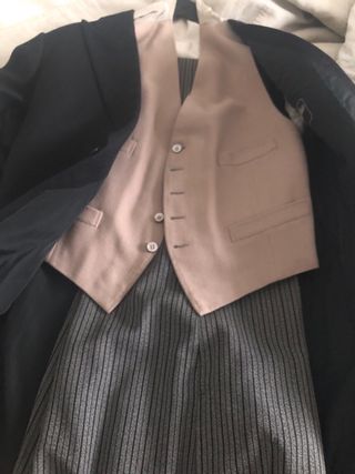 Chaqueta de lana negra y beige para hombre