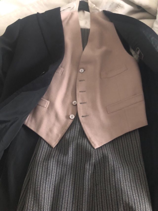 Chaqueta de lana negra y beige para hombre