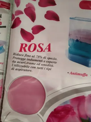 4 Sacchi Sottovuoto Profumati Rosa 80x130cm