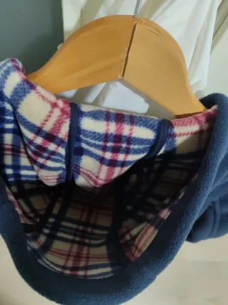 Parka niño azul con forro cuadros