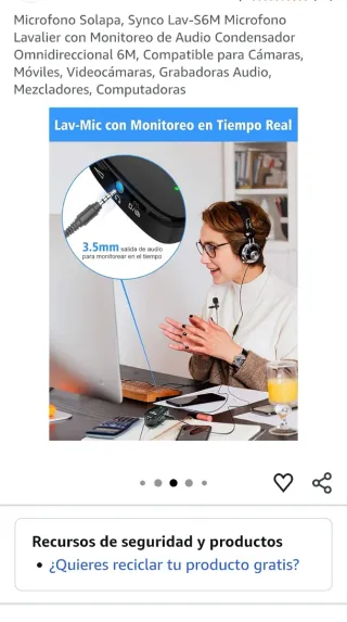 Micrófono Solapa Synco Lav-S6M Condenser