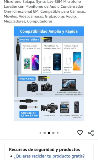 Micrófono Solapa Synco Lav-S6M Condenser