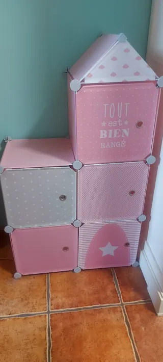 Organizador de juguetes infantil forma castillo