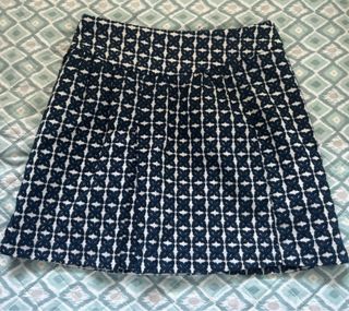 Falda Mango Estampada Azul y Blanca