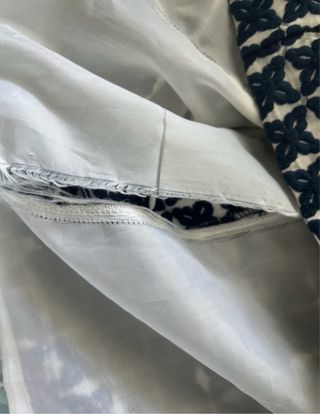 Falda Mango Estampada Azul y Blanca