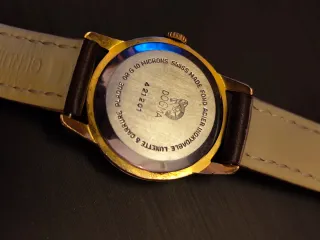 Reloj Dogma Suizo 1950s Oro Piel Marrón