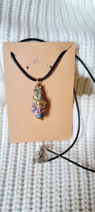 Colgante Cuarzo Titanio Arcoíris