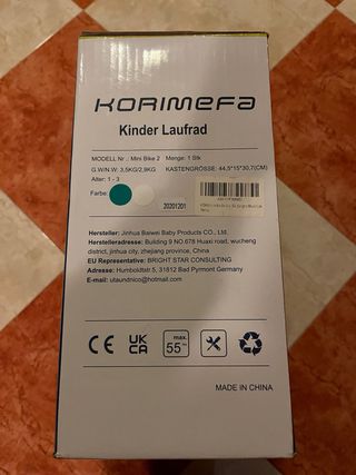 Bicicleta de Equilibrio KORIMEfa Mini Bike 2