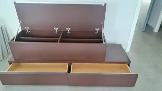 Mueble TV salón y mueble colgante madera