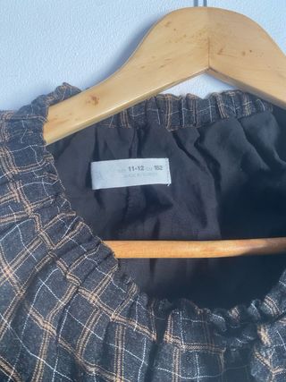 Falda Zara cuadros marrón y negro