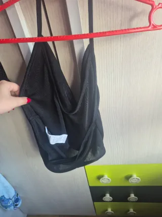 Top Halter Brillo SHEIN Negro